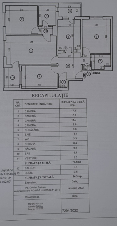 Apartament 4 camere de renovat etajul 1 | Crangasi